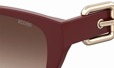 Shop Moschino 55mm Rectangle Sunglasses In Burgundy / Brown Gradient