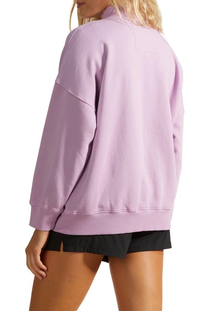 Shop Billabong Canyon Garment Dyed Mock Neck Sweatshirt In Lavender Field