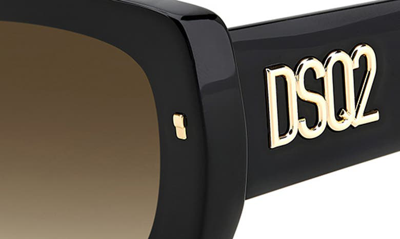 Shop Dsquared2 51mm Rectangular Sunglasses In Black / Brown Gradient