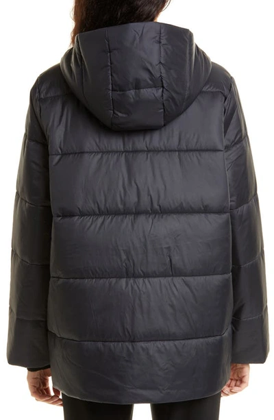 Eileen Fisher Hooded Puffer Jacket In Black