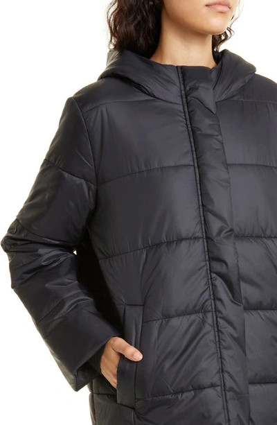 Eileen Fisher Hooded Puffer Jacket In Black