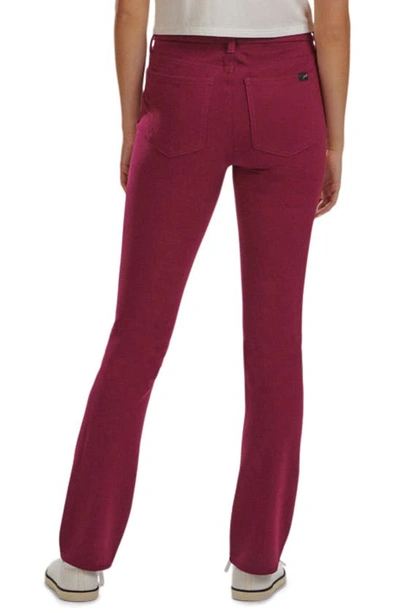 Shop Jen7 By 7 For All Mankind Sateen Slim Straight Leg Jeans In Deep Pomegranate