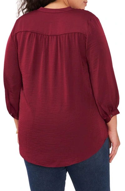 Vince Camuto Rumple Satin Blouse In Crisp Merlot