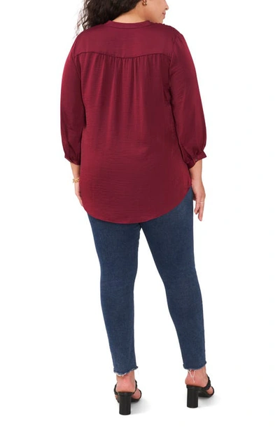 Vince Camuto Rumple Satin Blouse In Crisp Merlot