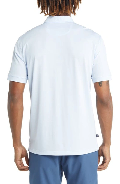 Mizzen + Main Versa Stripe Performance Golf Polo In Light Blue White Stripe