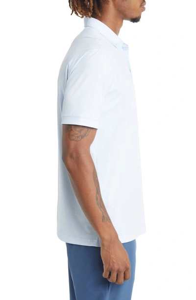 Mizzen + Main Versa Stripe Performance Golf Polo In Light Blue White Stripe