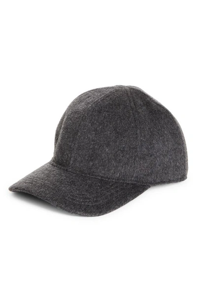 Shop Totême Double Face Wool & Cashmere Baseball Cap In Dark Grey Melange