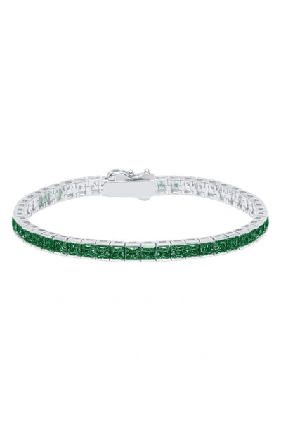 Shop Crislu Tennis Bracelet In Emerald