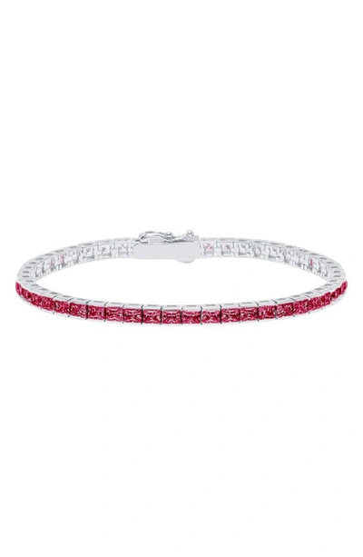 Shop Crislu Tennis Bracelet In Ruby