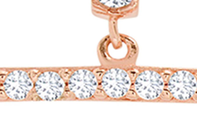 Crislu Hexagon Drop Huggie Hoop Earrings In Rose Gold