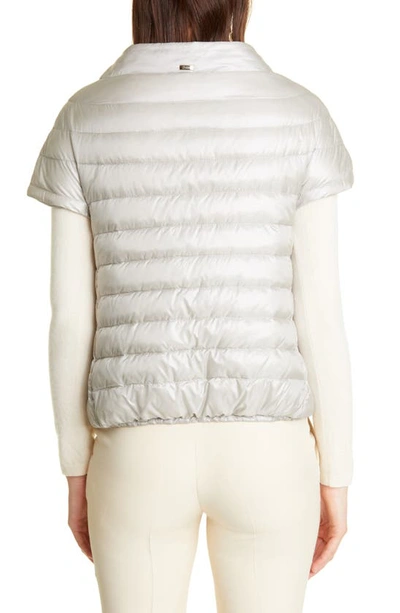 Shop Herno Emilia Cap Sleeve Quilted Down Jacket In 9402 / Silver