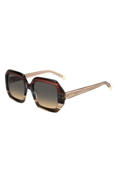 Shop Missoni 50mm Square Sunglasses In Brown Red/ Brown Ochre