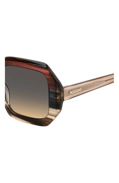 Shop Missoni 50mm Square Sunglasses In Brown Red/ Brown Ochre