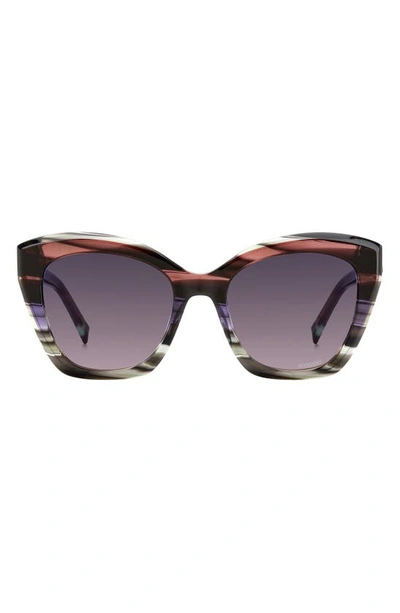 Shop Missoni 54mm Cat Eye Sunglasses In Violet Brown/ Mauve Pink
