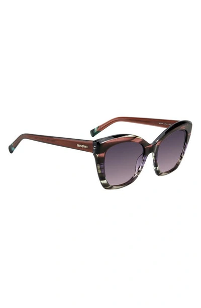Shop Missoni 54mm Cat Eye Sunglasses In Violet Brown/ Mauve Pink