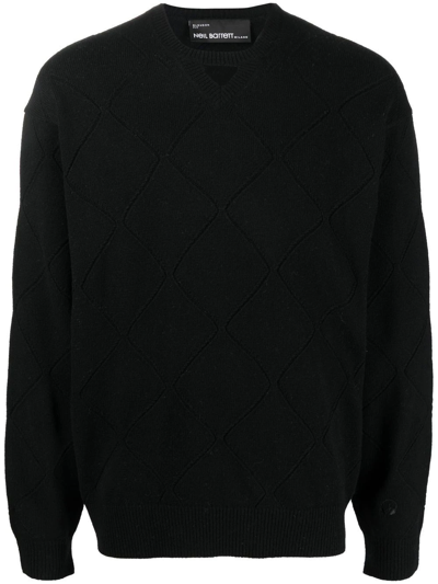 Shop Neil Barrett Diamond-pattern Jumper In Black