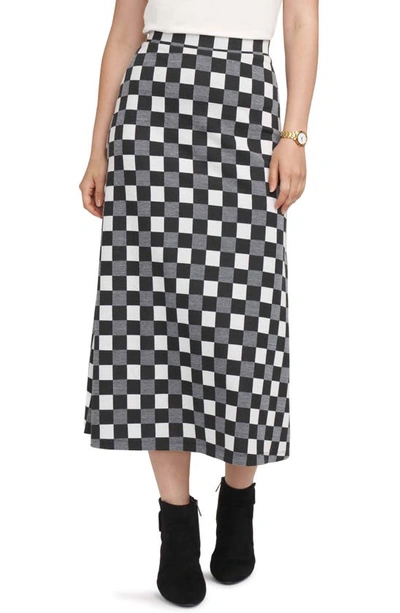 Shop Anne Klein Check A-line Midi Skirt In Anne Black Combo