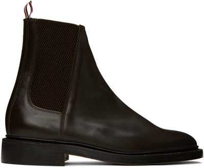 Shop Thom Browne Brown Classic Chelsea Boots In 210 Brown