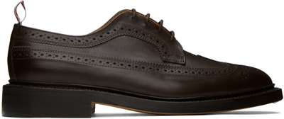Shop Thom Browne Brown Classic Longwing Oxfords In 210 Brown