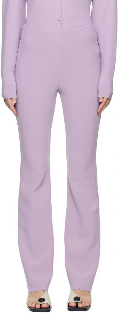 Birrot Purple Bootcut Trousers In Lilac