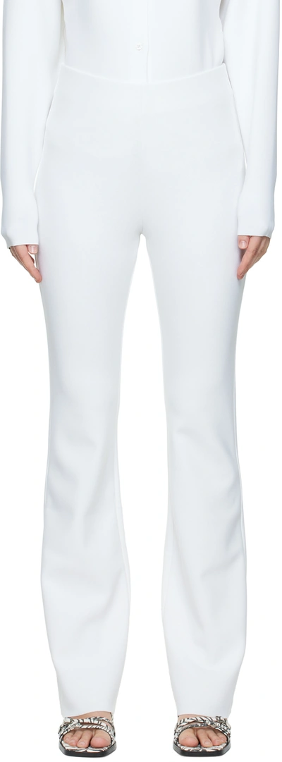 Shop Birrot White Bootcut Trousers