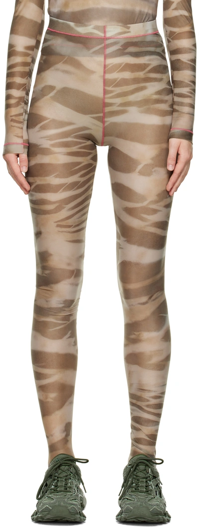 Shop Diesel Tan P-koll E3 Leggings In 7aea Tan