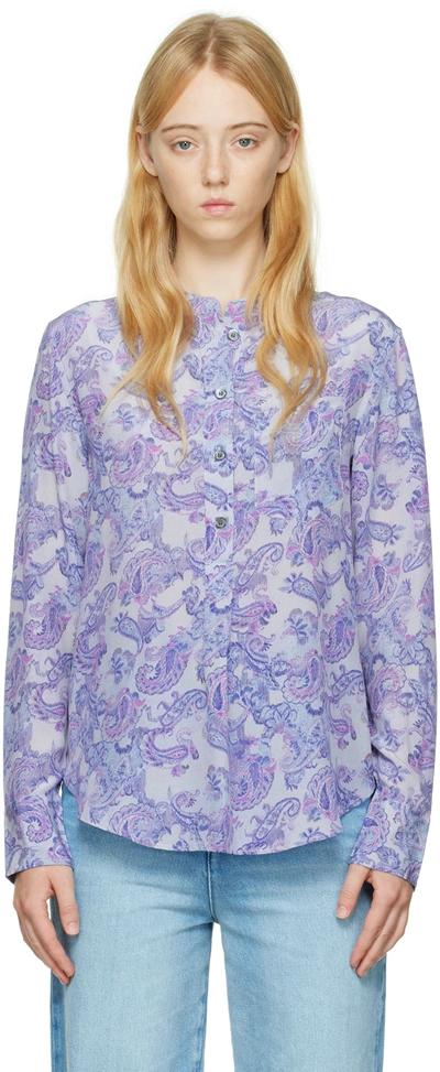 Shop Isabel Marant Purple Rusak Shirt In 30ib Ice Blue