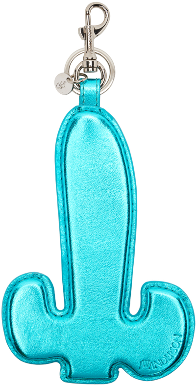 Shop Jw Anderson Blue Penis Keyring In 840 Turquoise
