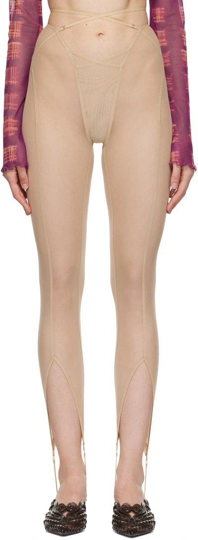 Knwls Beige Celest Leggings In Beige
