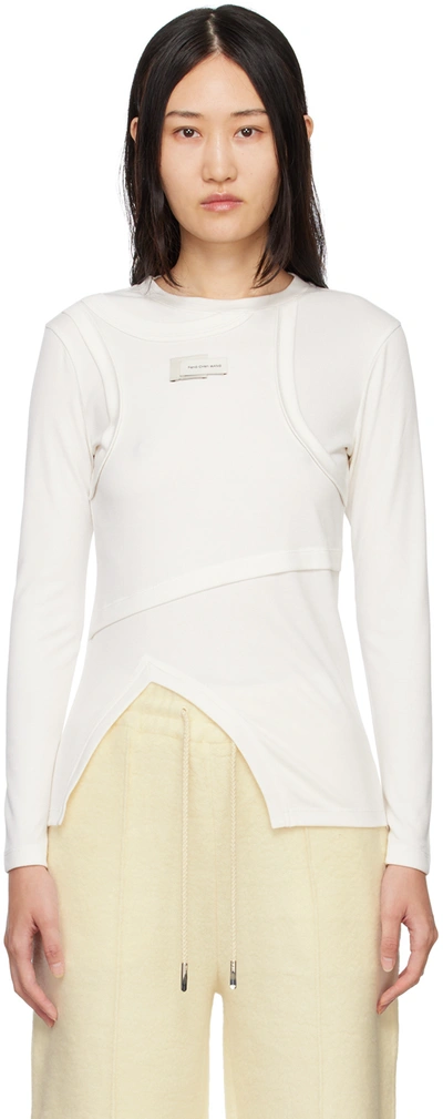 Shop Feng Chen Wang White Double Panel Blouse