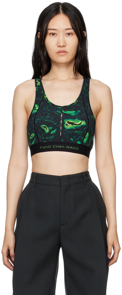 Shop Feng Chen Wang Black Phoenix Sport Bra