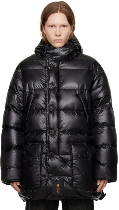 R13 Black Upside-down Down Jacket In Black