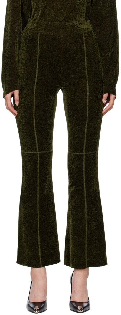 Mame Kurogouchi Khaki Flared Trousers In Khaki
