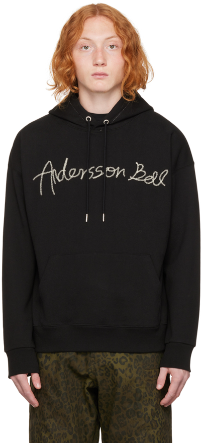 Andersson Bell Topos Logo Embroidery Hoodie Sweatshirt In Black | ModeSens