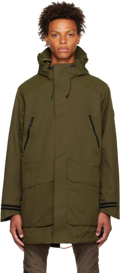 Creston Funnel-neck Regular-fit Hooded Parka Jacket In Dark Loden