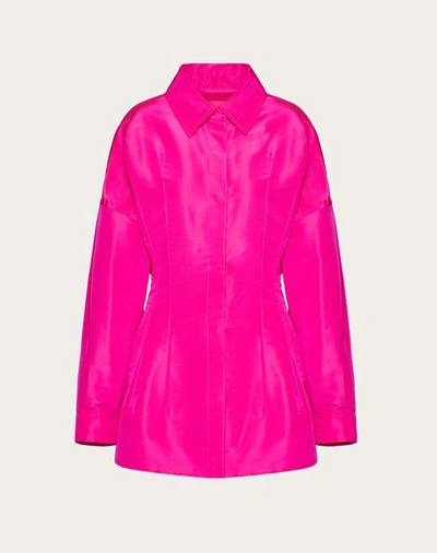 Shop Valentino Faille Pea Coat Woman Pink Pp 38