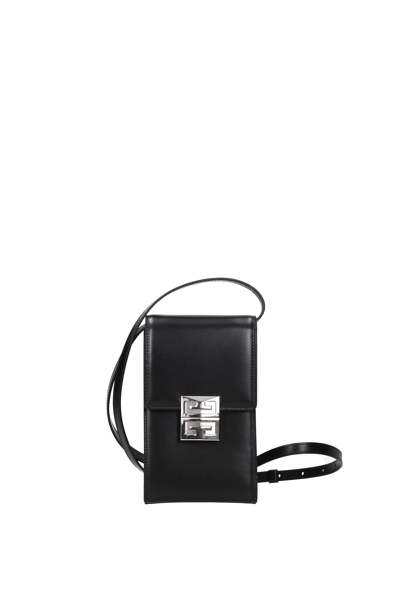 Shop Givenchy Crossbody Bag 4g Vertical Leather In Black