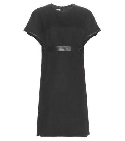 Valentino Wool Crepe Dress In Black