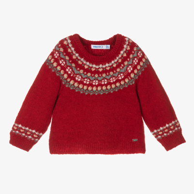 Shop Mayoral Red Fair Isle Sweater