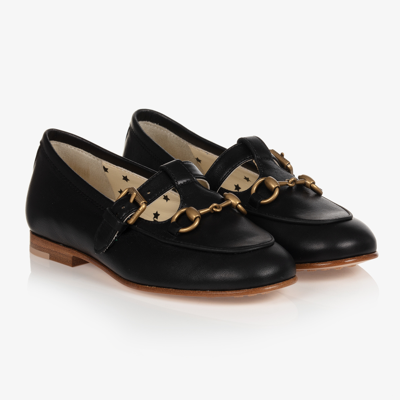 Shop Gucci Girls Black Loafer Shoes