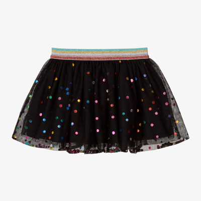 Shop Stella Mccartney Kids Girls Black Dots Tulle Skirt