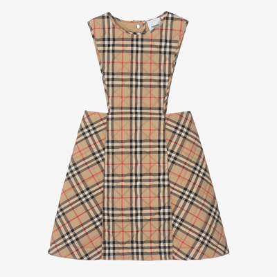 Shop Burberry Teen Girls Vintage Check Dress In Beige