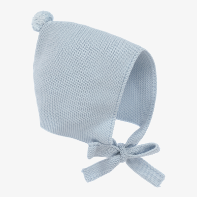 Shop Foque Baby Boys Blue Knitted Bonnet