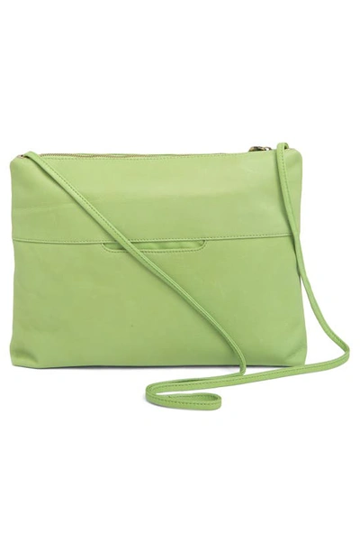 Shop Hobo Ziggy Leather Crossbody Strap In Pistachio