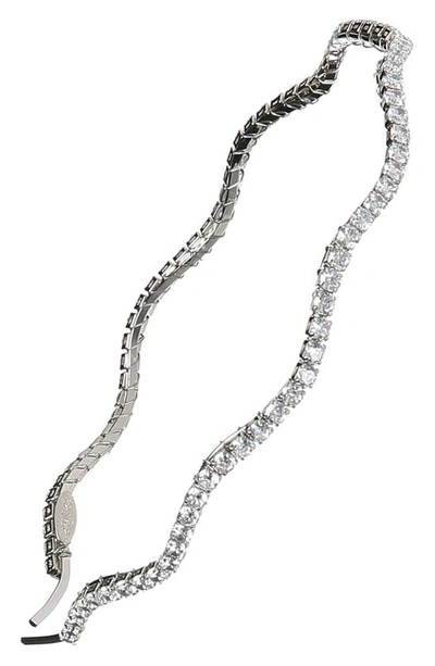 Shop Tasha Wavy Cubic Zirconia Headband In Silver