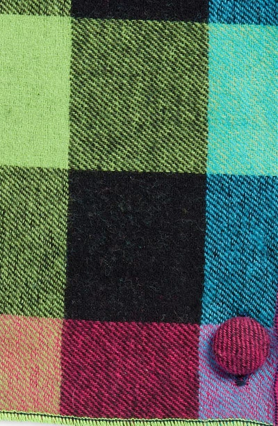 Clifton Wilson Buffalo Check Cotton Flannel Pocket Square In Fuchsia