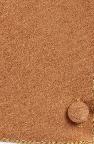 Clifton Wilson Solid Sueded Cotton Pocket Square In Tan
