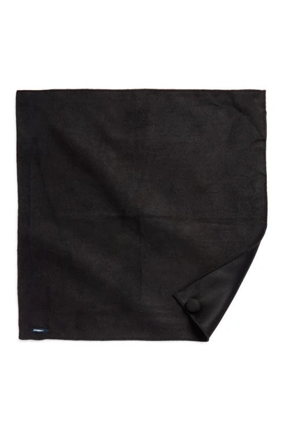 Clifton Wilson Black Sueded Cotton Pocket Square In Black