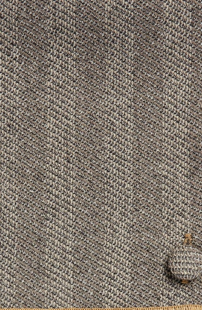 Clifton Wilson Herringbone Wool Pocket Square In Grey