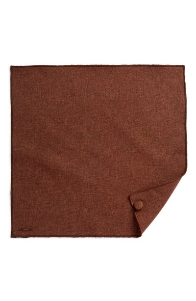 Shop Clifton Wilson Solid Brown Wool Pocket Square